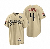 Men's Arizona Diamondbacks #4 Ketel Marte Gold 2023 World Series City Connect Cool Base Stitched Jersey Dzhi,baseball caps,new era cap wholesale,wholesale hats