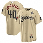 Men's Arizona Diamondbacks #40 Madison Bumgarner Gold 2023 World Series City Connect Cool Base Stitched Jersey Dzhi,baseball caps,new era cap wholesale,wholesale hats