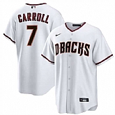 Men's Arizona Diamondbacks #7 Corbin Carroll White Cool Base Stitched Jersey Dzhi,baseball caps,new era cap wholesale,wholesale hats