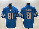 Men's Detroit Lions #81 Calvin Johnson Blue 2023 F.U.S.E. Vapor Untouchable Limited Jersey,baseball caps,new era cap wholesale,wholesale hats