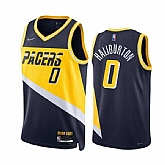 Men's Indiana Pacers #0 Tyrese Haliburton 2021-22 Navy City Edition 75th Anniversary Stitched Jersey Dzhi,baseball caps,new era cap wholesale,wholesale hats