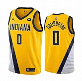 Men's Indiana Pacers #0 Tyrese Haliburton Yellow Statement Edition Stitched Jersey Dzhi
