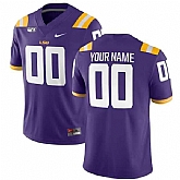 Men's LSU Tigers Custom Purple With 150th Patch Limited Stitched Jersey