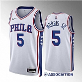 Men's Philadelphia 76ers #5 Marcus Morris Sr White Association Edition Stitched Jersey Dzhi,baseball caps,new era cap wholesale,wholesale hats