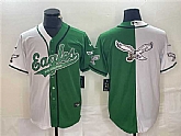 Men's Philadelphia Eagles Green White Split Team Big Logo Cool Base Baseball Limited Jersey,baseball caps,new era cap wholesale,wholesale hats