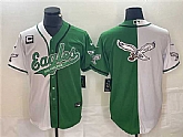 Men's Philadelphia Eagles Green White Split Team Big Logo With 3-star C Patch Cool Base Baseball Limited Jersey,baseball caps,new era cap wholesale,wholesale hats
