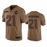 Men's Seattle Seahawks #21 Devon Witherspoon 2023 Brown Salute To Service Limited Jersey Dyin