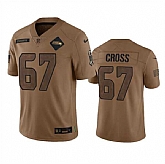 Men's Seattle Seahawks #67 Charles Cross 2023 Brown Salute To Service Limited Jersey Dyin