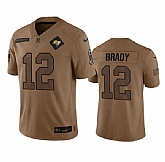 Men's Tampa Bay Buccaneers #12 Tom Brady 2023 Brown Salute To Service Limited Jersey Dyin,baseball caps,new era cap wholesale,wholesale hats