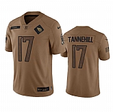 Men's Tennessee Titans #17 Ryan Tannehill 2023 Brown Salute To Service Limited Jersey Dyin