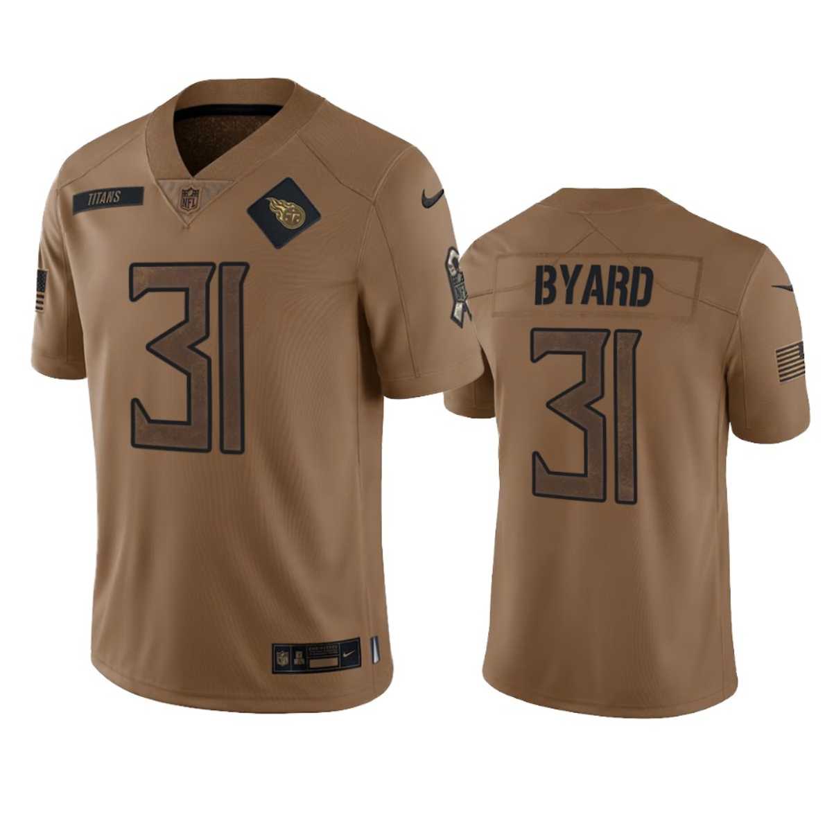 Men's Tennessee Titans #31 Kevin Byard 2023 Brown Salute To Service Limited Jersey Dyin
