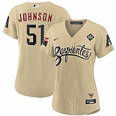 Women's Arizona Diamondbacks #51 Randy Johnson Gold 2023 World Series City Connect Stitched Jersey(Run Small) Dzhi