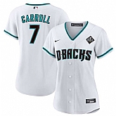 Women's Arizona Diamondbacks #7 Corbin Carroll White 2023 World Series Stitched Jersey(Run Small) Dzhi,baseball caps,new era cap wholesale,wholesale hats