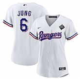 Women's Texas Rangers #6 Josh Jung White 2023 World Series Stitched Jersey(Run Small) Dzhi,baseball caps,new era cap wholesale,wholesale hats