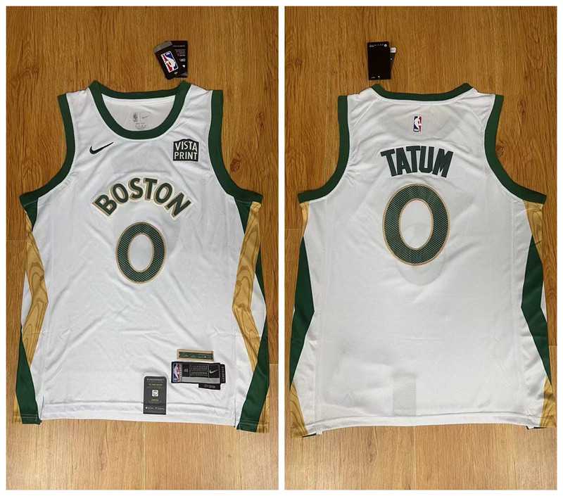 Celtics 0 Jayson Tatum White Nike 2023-24 City Edition Swingman Jersey