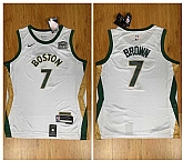 Celtics 7 Jaylen Brown White Nike 2023-24 City Edition Swingman Jersey