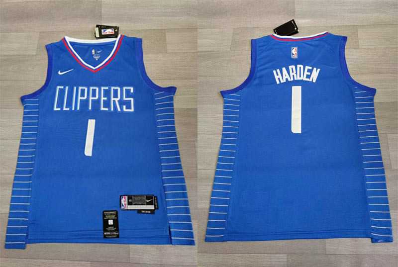 Clippers 1 James Harden Blue Nike 2023-24 City Edition Swingman Jersey