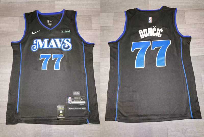 Mavericks 77 Luka Doncic Black Nike 2023-24 City Edition Swingman Jersey