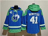 Men's Dallas Mavericks #41 Dirk Nowitzki Royal Ageless Must-Have Lace-Up Pullover Hoodie