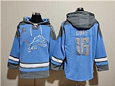 Men's Detroit Lions #16 Jared Goff Blue Ageless Must-Have Lace-Up Pullover Hoodie