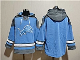 Men's Detroit Lions Blank Blue Ageless Must-Have Lace-Up Pullover Hoodie