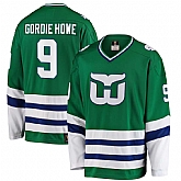 Men's Hartford Whalers #9 Gordie Howe Fanatics Branded Green Premier Breakaway Retired Jersey Dzhi