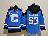 Men's Indianapolis Colts #53 Shaquille Leonard Blue Ageless Must-Have Lace-Up Pullover Hoodie