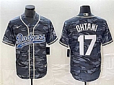 Men's Los Angeles Dodgers #17 Shohei Ohtani Gray Camo Cool Base With Patch Stitched Jersey,baseball caps,new era cap wholesale,wholesale hats