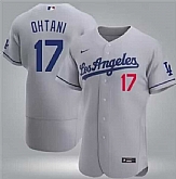 Men's Los Angeles Dodgers #17 Shohei Ohtani Gray Flex Base Stitched Baseball Jersey Dzhi,baseball caps,new era cap wholesale,wholesale hats