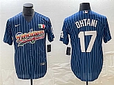 Men's Los Angeles Dodgers #17 Shohei Ohtani Navy Cool Base With Patch Stitched Baseball Jersey1,baseball caps,new era cap wholesale,wholesale hats