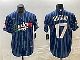 Men's Los Angeles Dodgers #17 Shohei Ohtani Navy Cool Base With Patch Stitched Baseball Jerseys,baseball caps,new era cap wholesale,wholesale hats