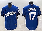 Men's Los Angeles Dodgers #17 Shohei Ohtani Royal City Connect Cool Base With Patch Stitched Baseball Jersey,baseball caps,new era cap wholesale,wholesale hats