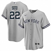Men's New York Yankees #22 Juan Soto Gray Cool Base Stitched Baseball Jersey Dzhi,baseball caps,new era cap wholesale,wholesale hats