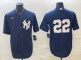 Men's New York Yankees #22 Juan Soto Navy Blue Cool Base Stitched Baseball Jersey,baseball caps,new era cap wholesale,wholesale hats
