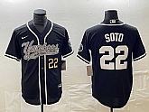 Men's New York Yankees #22 Juan Soto Number Black With Patch Cool Base Stitched Baseball Jersey,baseball caps,new era cap wholesale,wholesale hats