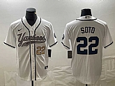 Men's New York Yankees #22 Juan Soto Number White With Patch Cool Base Stitched Baseball Jersey,baseball caps,new era cap wholesale,wholesale hats