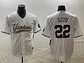 Men's New York Yankees #22 Juan Soto White With Patch Cool Base Stitched Baseball Jersey,baseball caps,new era cap wholesale,wholesale hats