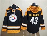 Men's Pittsburgh Steelers #43 Troy Polamalu Black Ageless Must-Have Lace-Up Pullover Hoodie,baseball caps,new era cap wholesale,wholesale hats