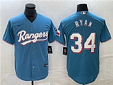 Men's Texas Rangers #34 Nolan Ryan Blue Cool Base Stitched Baseball Jersey,baseball caps,new era cap wholesale,wholesale hats