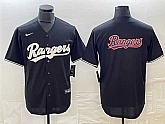 Men's Texas Rangers Black Team Big Logo Cool Base Stitched Baseball Jersey,baseball caps,new era cap wholesale,wholesale hats