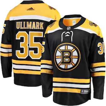 Men's Boston Bruins #35 Linus Ullmar Adidas Home Black Jersey Dzhi