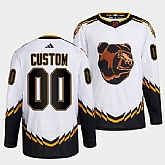 Men's Boston Bruins Custom White 2022 Reverse Retro Stitched Jersey