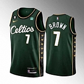 Men's Boston Celtics #7 Jaylen Brown Green 2022-23 City Edition No.6 Patch Stitched Basketball Jersey Dzhi,baseball caps,new era cap wholesale,wholesale hats