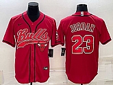 Men's Chicago Bulls #23 Michael Jordan Red With Patch Cool Base Stitched Baseball Jersey,baseball caps,new era cap wholesale,wholesale hats
