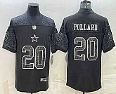 Men's Dallas Cowboys #20 Tony Pollard Black Reflective Limited Stitched Football Jersey,baseball caps,new era cap wholesale,wholesale hats
