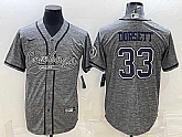 Men's Dallas Cowboys #33 Tony Dorsett Grey Gridiron With Patch Cool Base Stitched Baseball Jersey,baseball caps,new era cap wholesale,wholesale hats