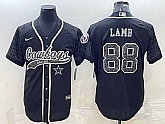 Men's Dallas Cowboys #88 CeeDee Lamb Black Reflective With Patch Cool Base Stitched Baseball Jersey,baseball caps,new era cap wholesale,wholesale hats