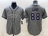 Men's Dallas Cowboys #88 CeeDee Lamb Grey Gridiron With Patch Cool Base Stitched Baseball Jersey,baseball caps,new era cap wholesale,wholesale hats