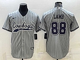 Men's Dallas Cowboys #88 CeeDee Lamb Grey With Patch Cool Base Stitched Baseball Jersey,baseball caps,new era cap wholesale,wholesale hats