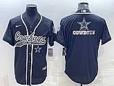 Men's Dallas Cowboys Black Reflective Team Big Logo With Patch Cool Base Stitched Baseball Jersey,baseball caps,new era cap wholesale,wholesale hats